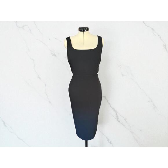 Express Black dress women’s midi dress zipper back sleeveless size large NWT - Picture 1 of 3